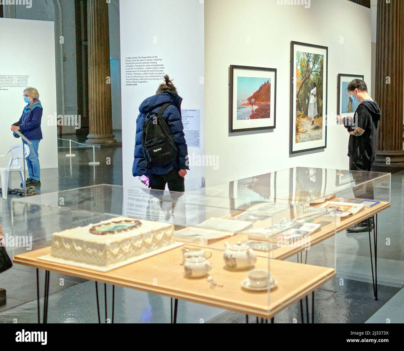 Glasgow, Scotland, UK 5th April, 2022.Revisiting Black Artists exhibition at the gallery of modern Art or GOMA as its known. See photographed panel for more information. From mother tongue and glasgow museums from their collection. Credit Gerard Ferry/Alamy Live News Stock Photo