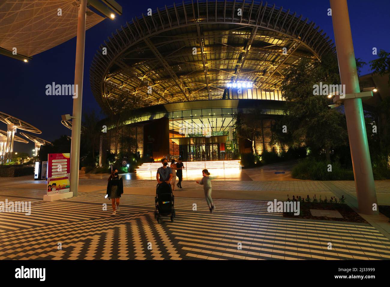 Dubai Expo, Moderne Architektur, Weltausstellung, Kunst, modernes Design mit Nachhaltigkeit und Creativität auf Expo in Dubai Stock Photo