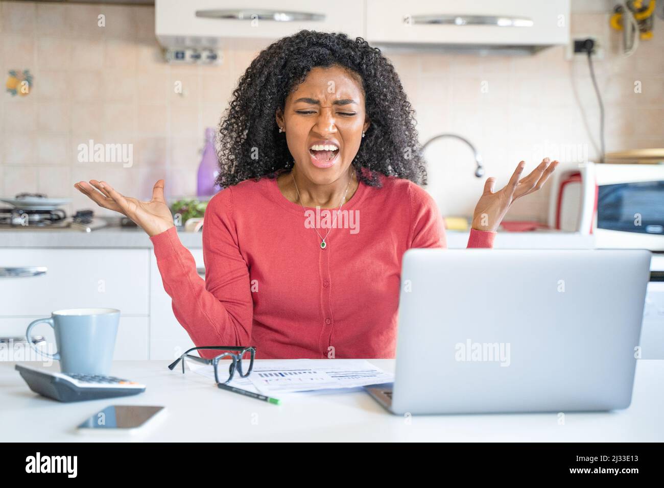 Woman Angry At Computer