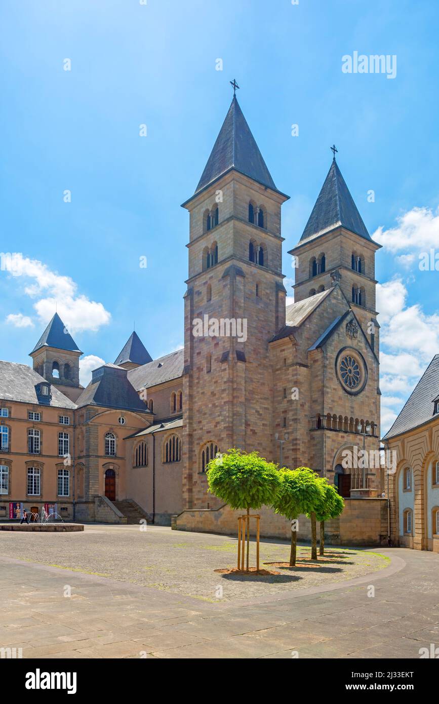 Basilica of Echternach, Canton of Echternach, Grand Duchy of Luxembourg Stock Photo