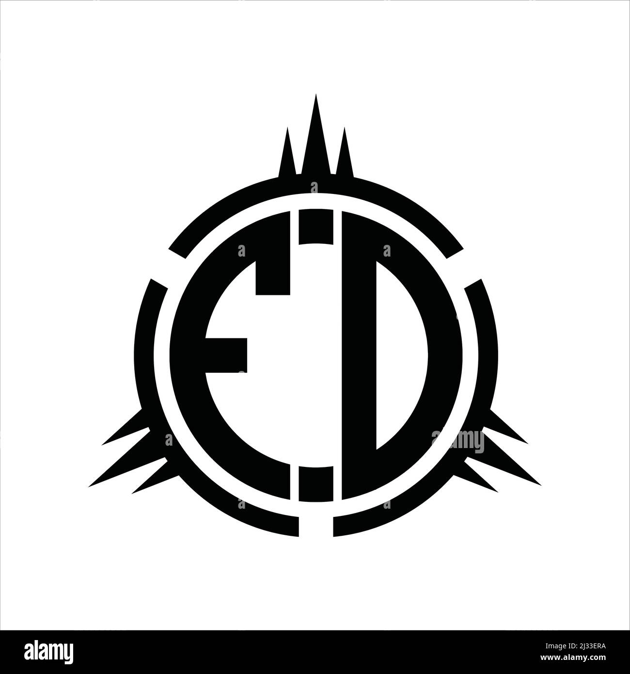 FD Logo monogram isolated on circle element design template Stock ...
