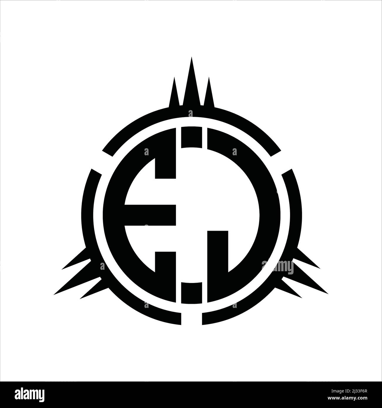 EL Logo monogram isolated on circle element design template Stock ...