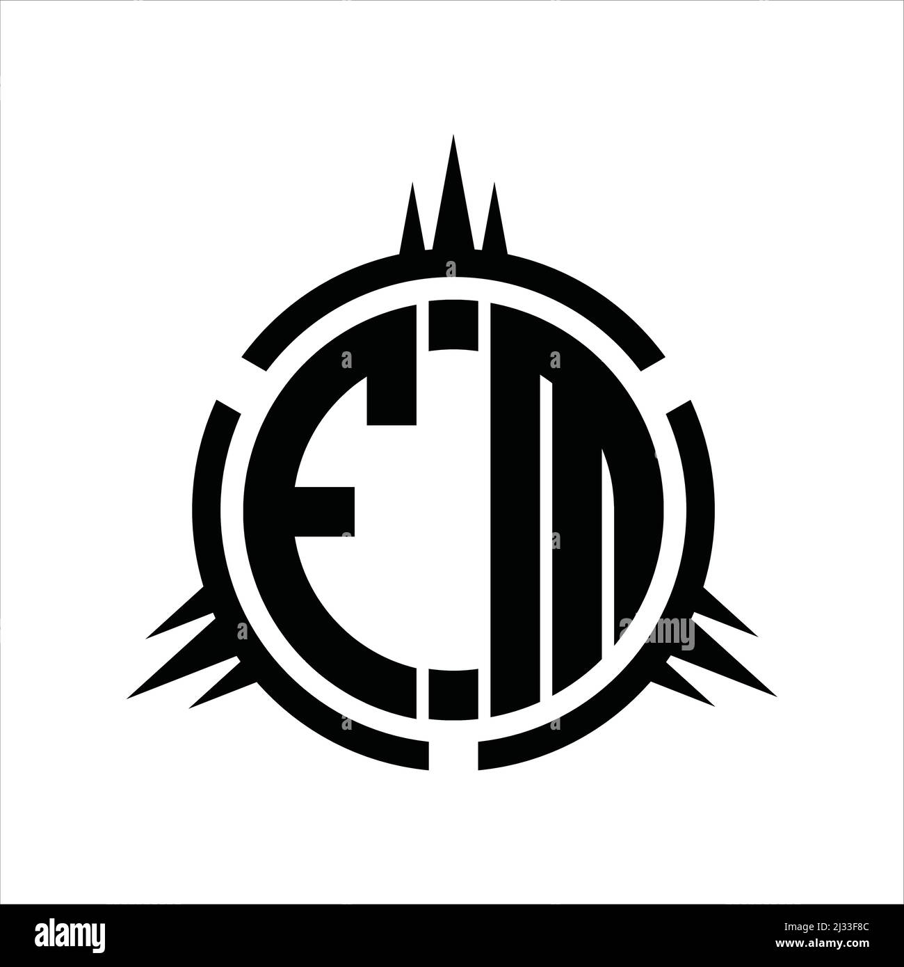 FM Logo monogram isolated on circle element design template Stock Vector