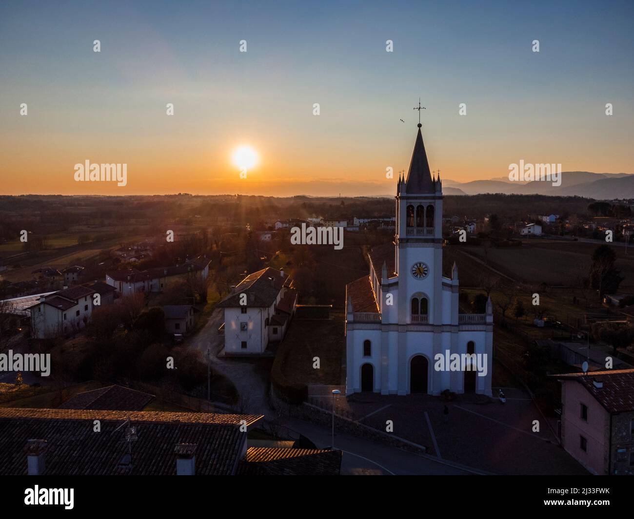 Villages on the morainic hills of central Friuli Stock Photo - Alamy