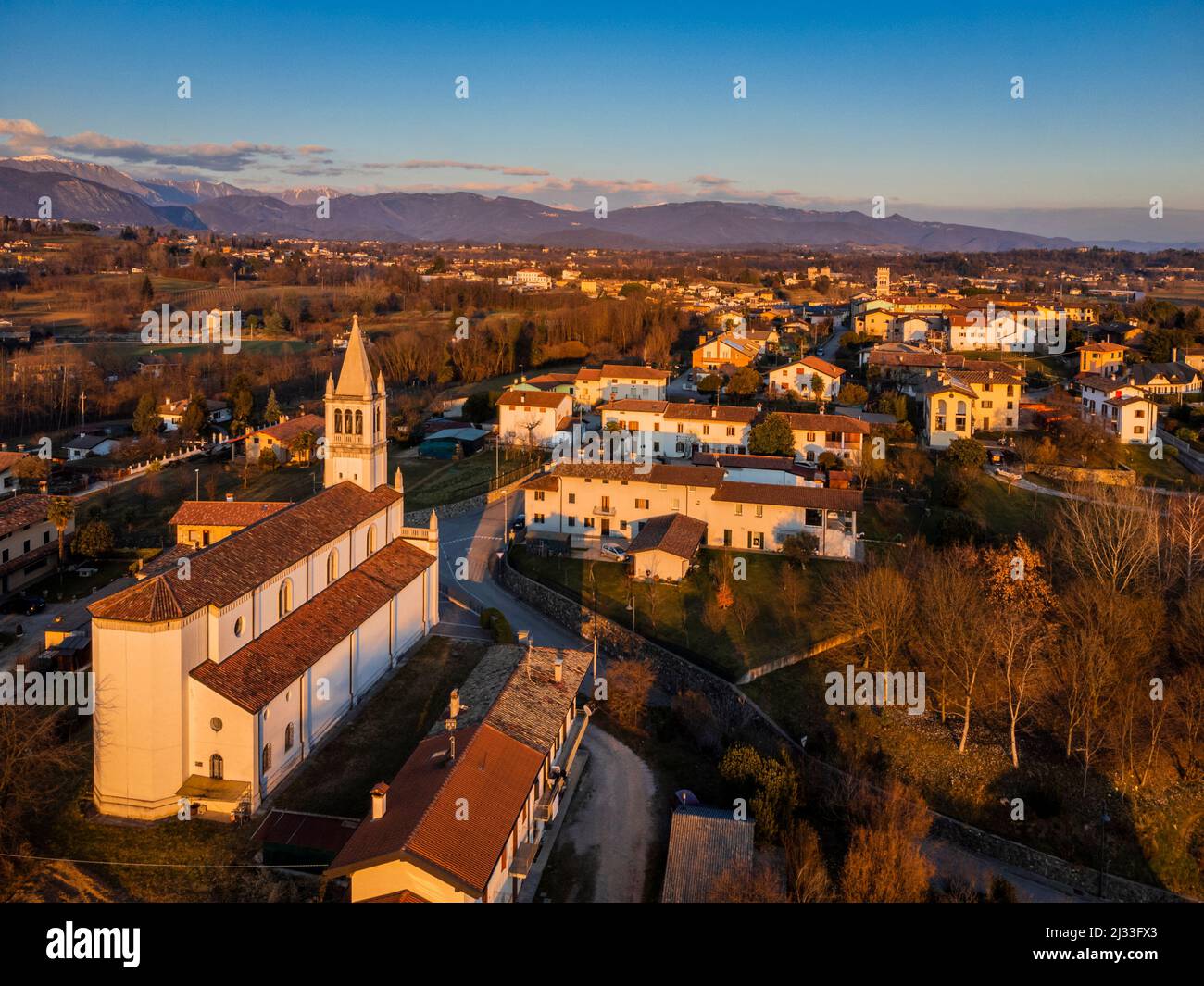 Villages on the morainic hills of central Friuli Stock Photo - Alamy