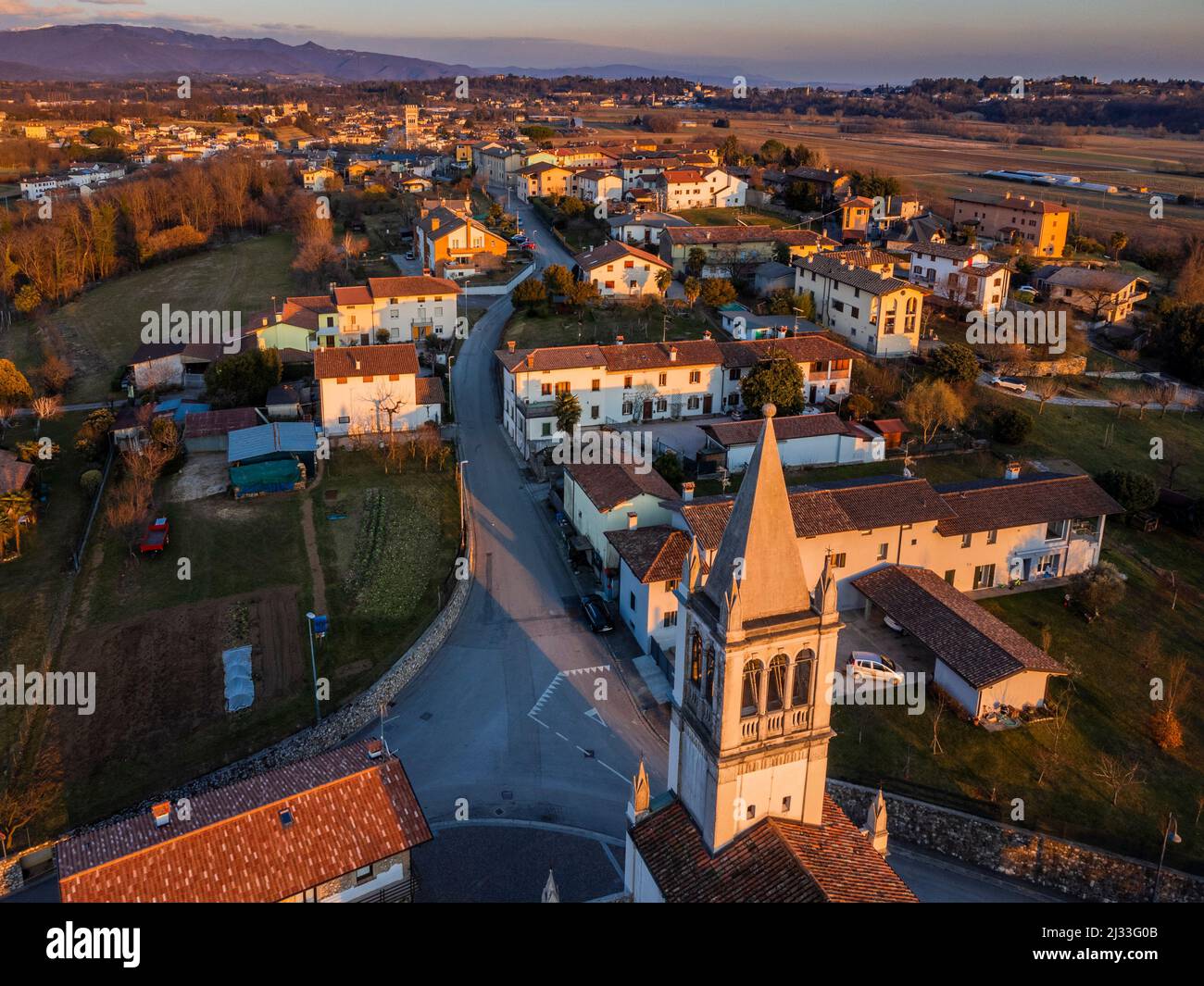 Villages on the morainic hills of central Friuli Stock Photo - Alamy