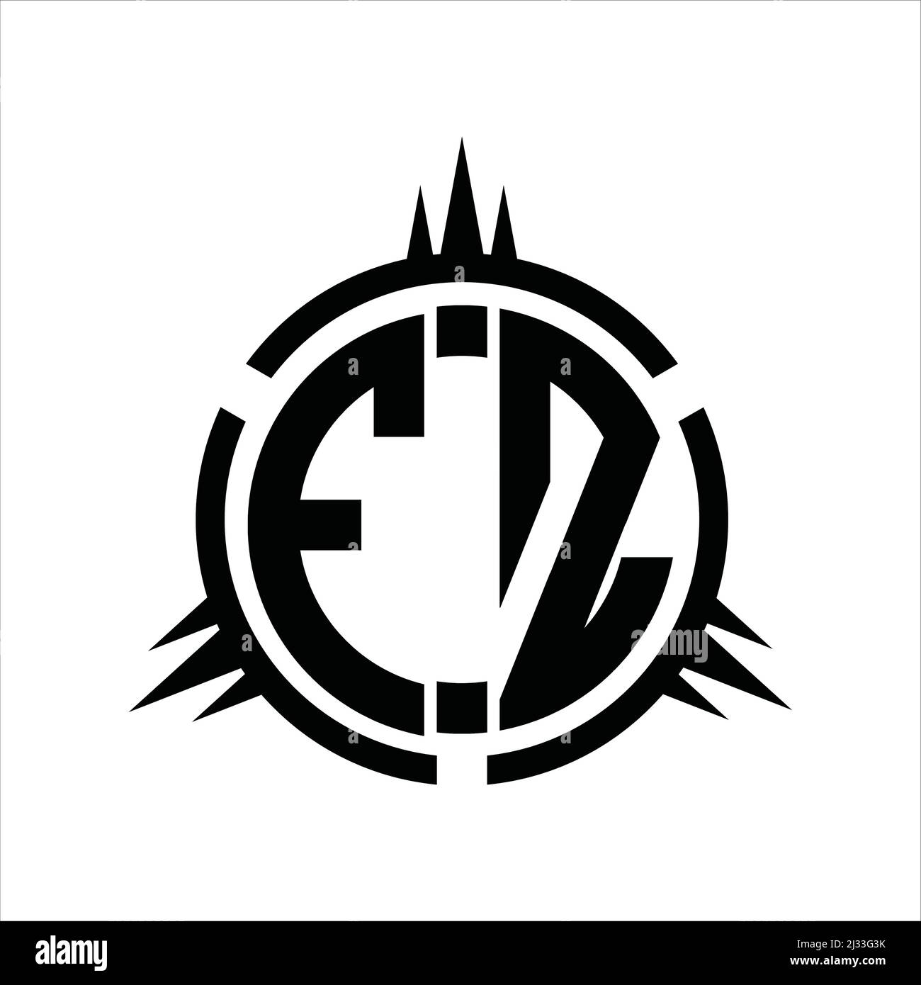 FZ Logo monogram isolated on circle element design template Stock ...