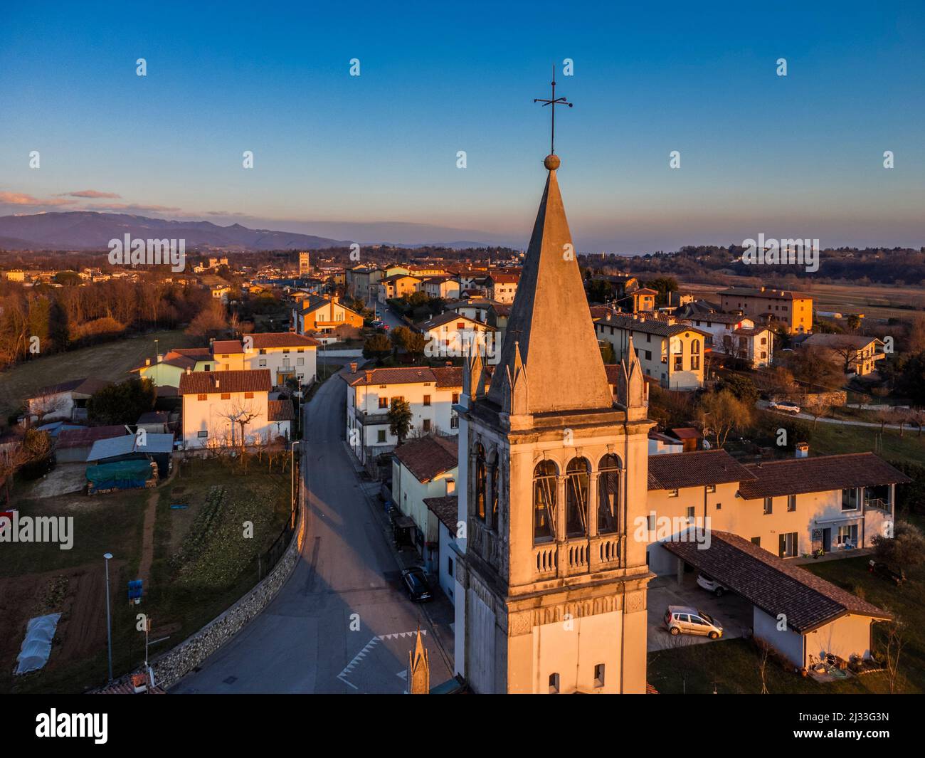 Villages on the morainic hills of central Friuli Stock Photo - Alamy