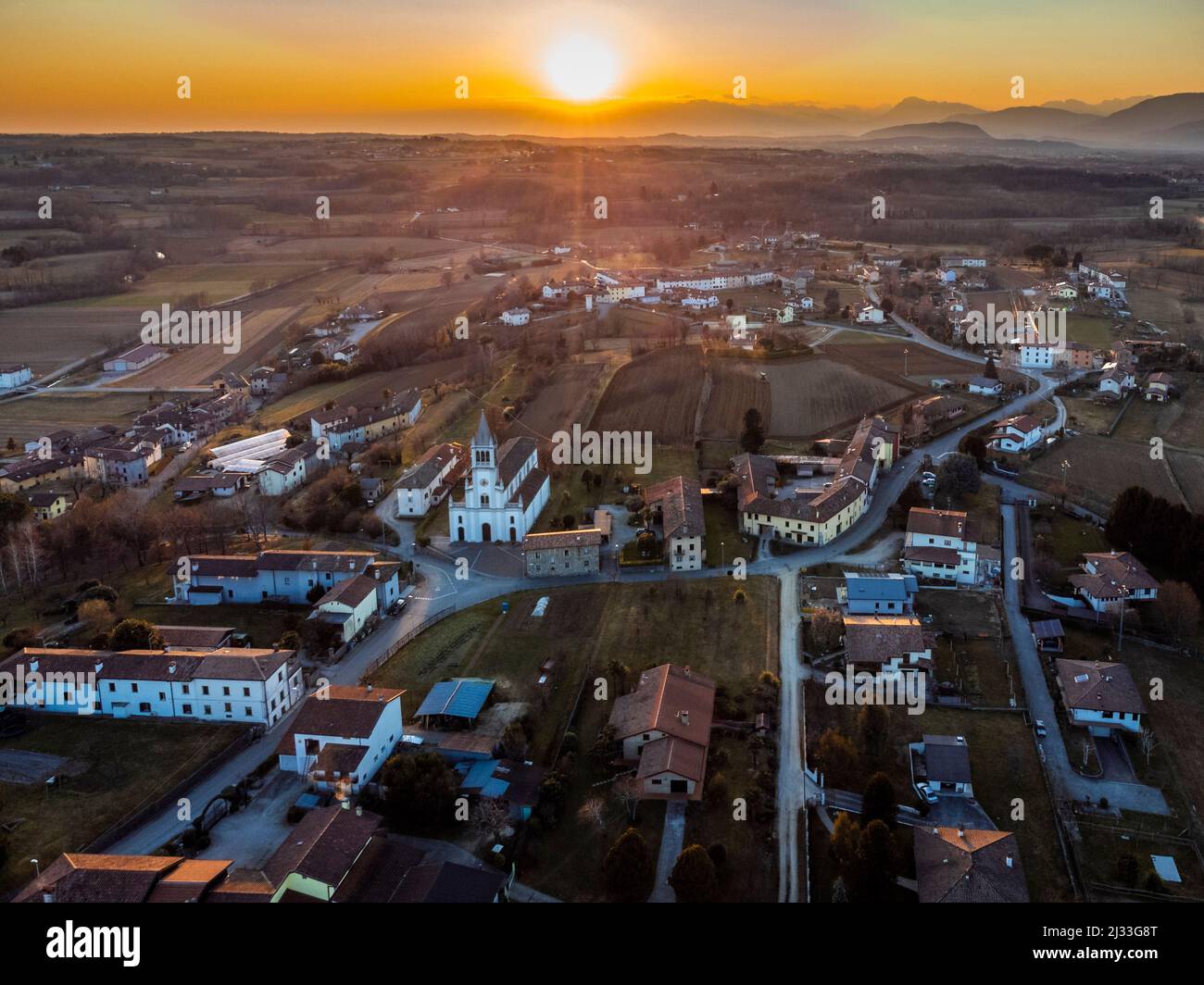 Villages on the morainic hills of central Friuli Stock Photo - Alamy
