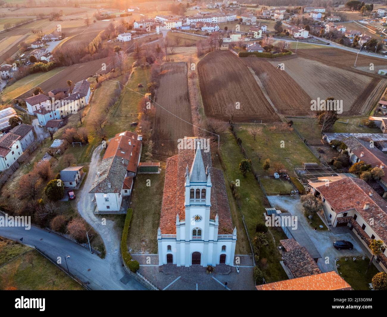 Villages on the morainic hills of central Friuli Stock Photo - Alamy