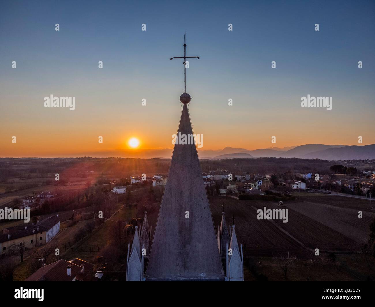 Villages on the morainic hills of central Friuli Stock Photo - Alamy