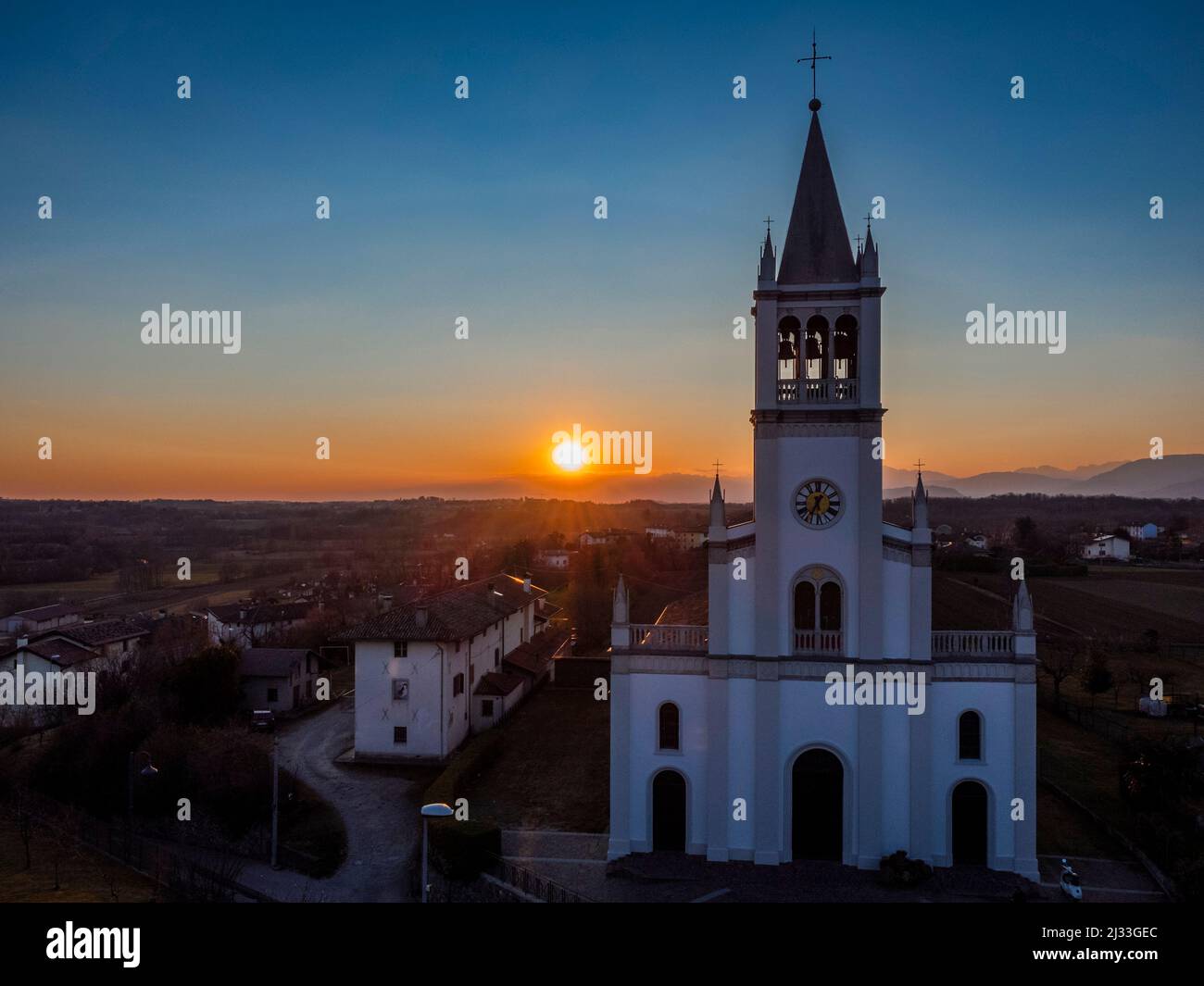Villages on the morainic hills of central Friuli Stock Photo - Alamy