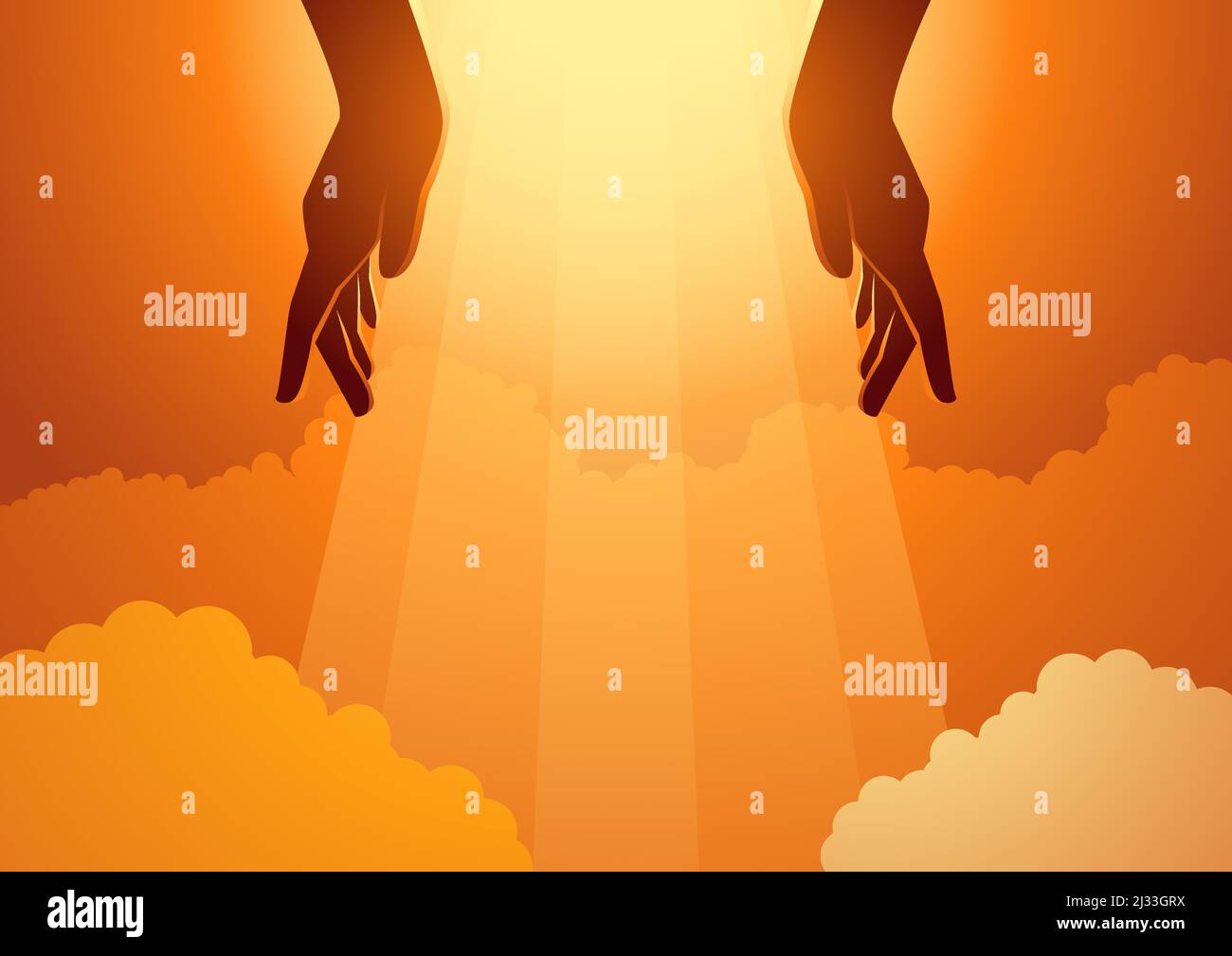 Biblical vector illustration series, The Creation of the World, the first day, light was created Stock Vector