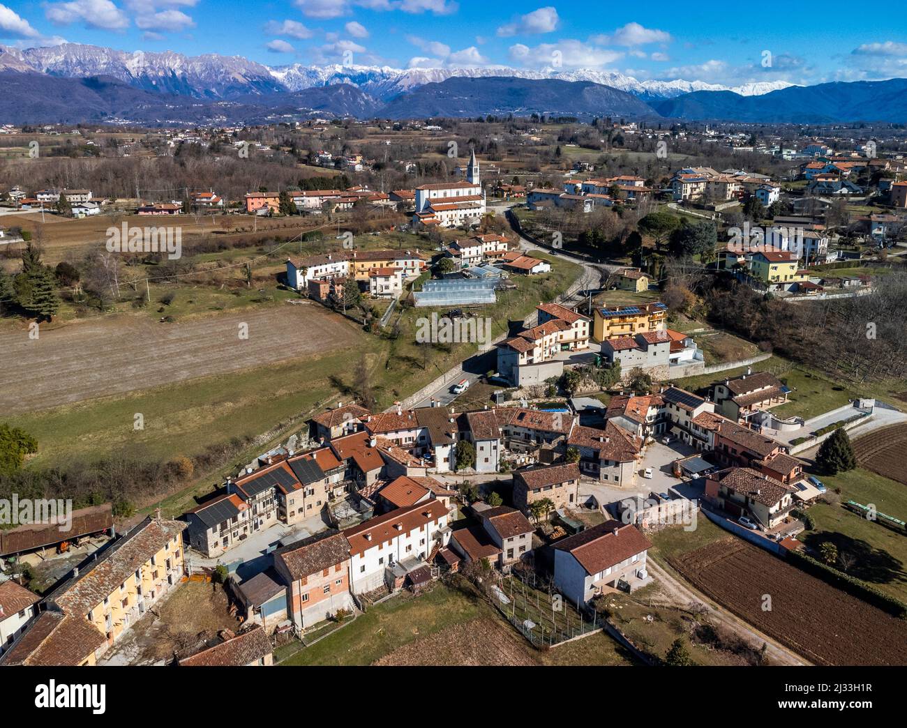 Villages on the morainic hills of central Friuli Stock Photo - Alamy