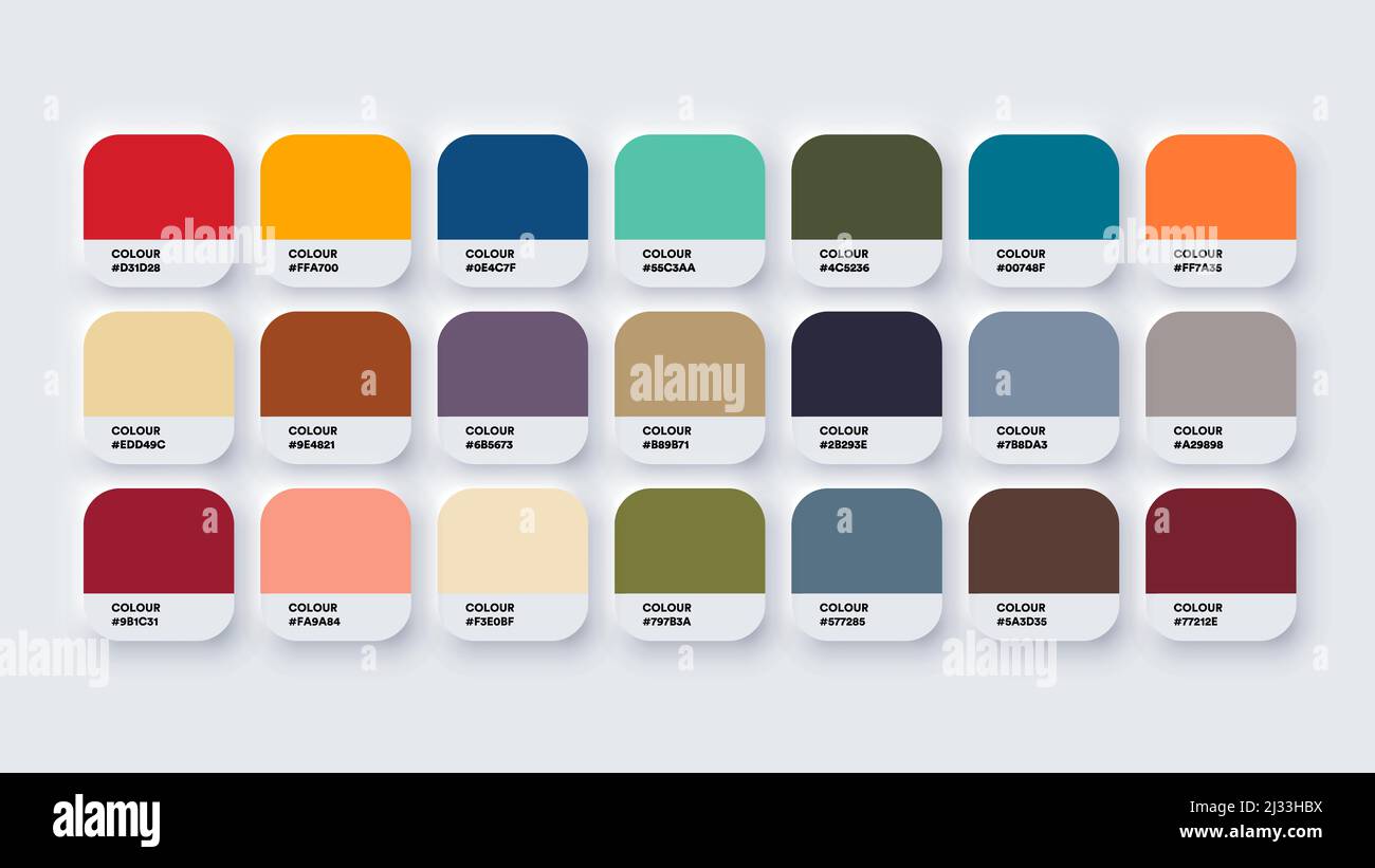 Earthtones Colour Catalog Inspiration Samples in RGB Stock Vector