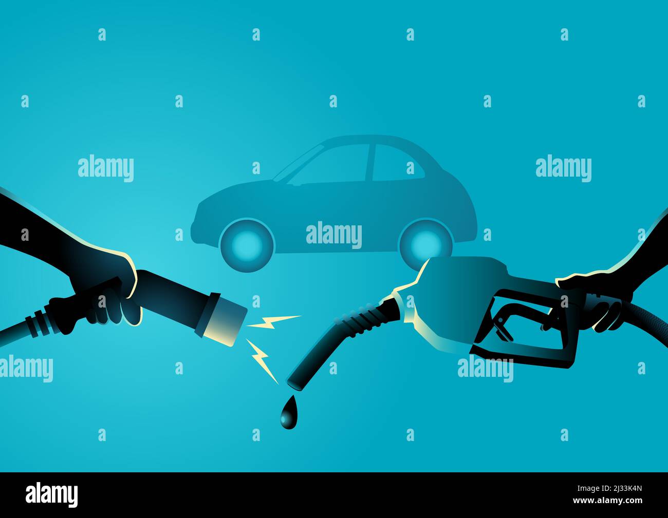Fossil fuel versus sustainable energy Stock Vector Images - Alamy