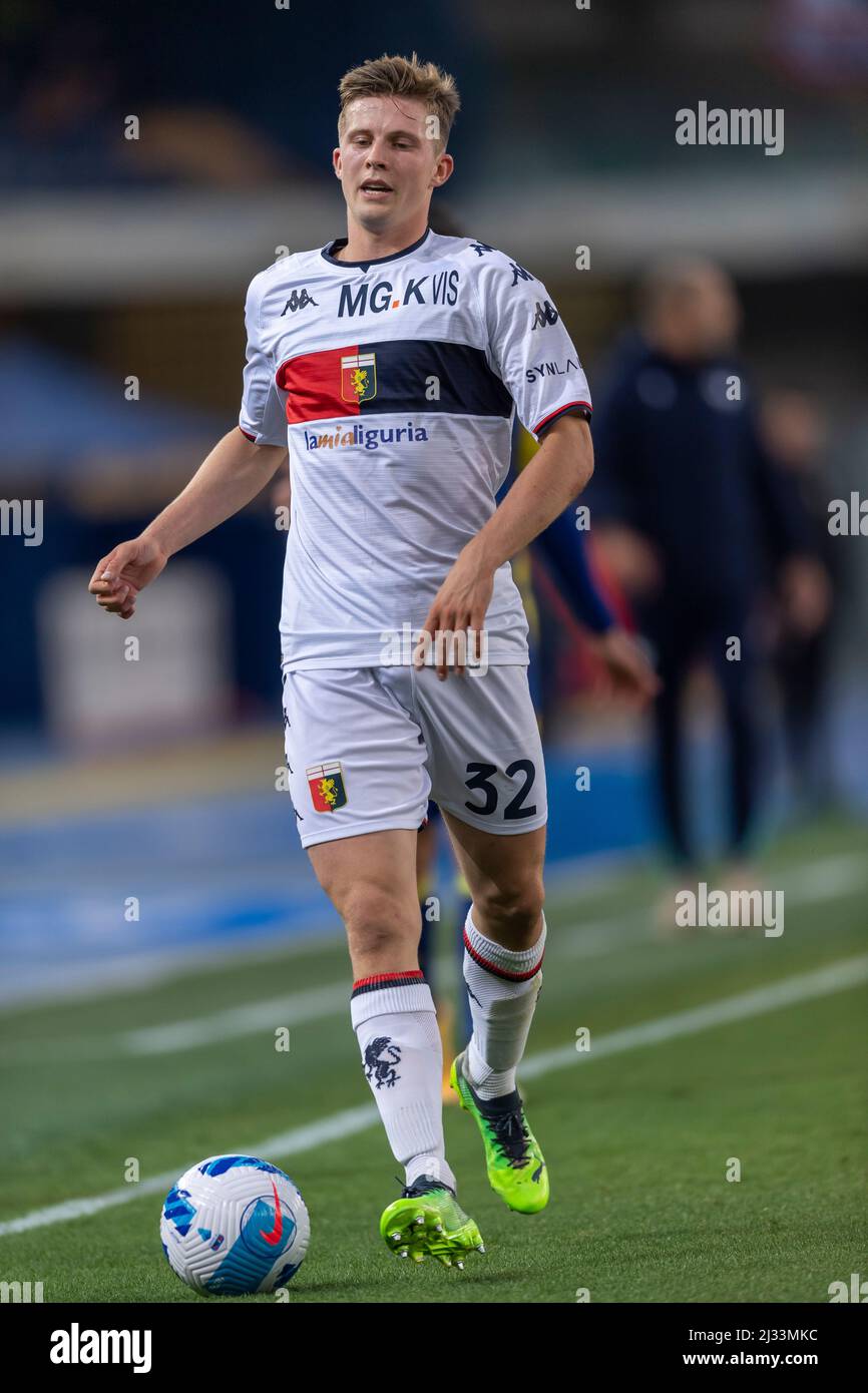 Genoa, Italy. 24 April 2022. Morten Frendrup of Genoa CFC in