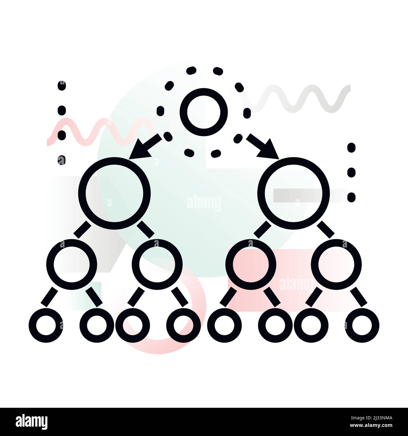 Concept icon of business structure with abstract background, modern