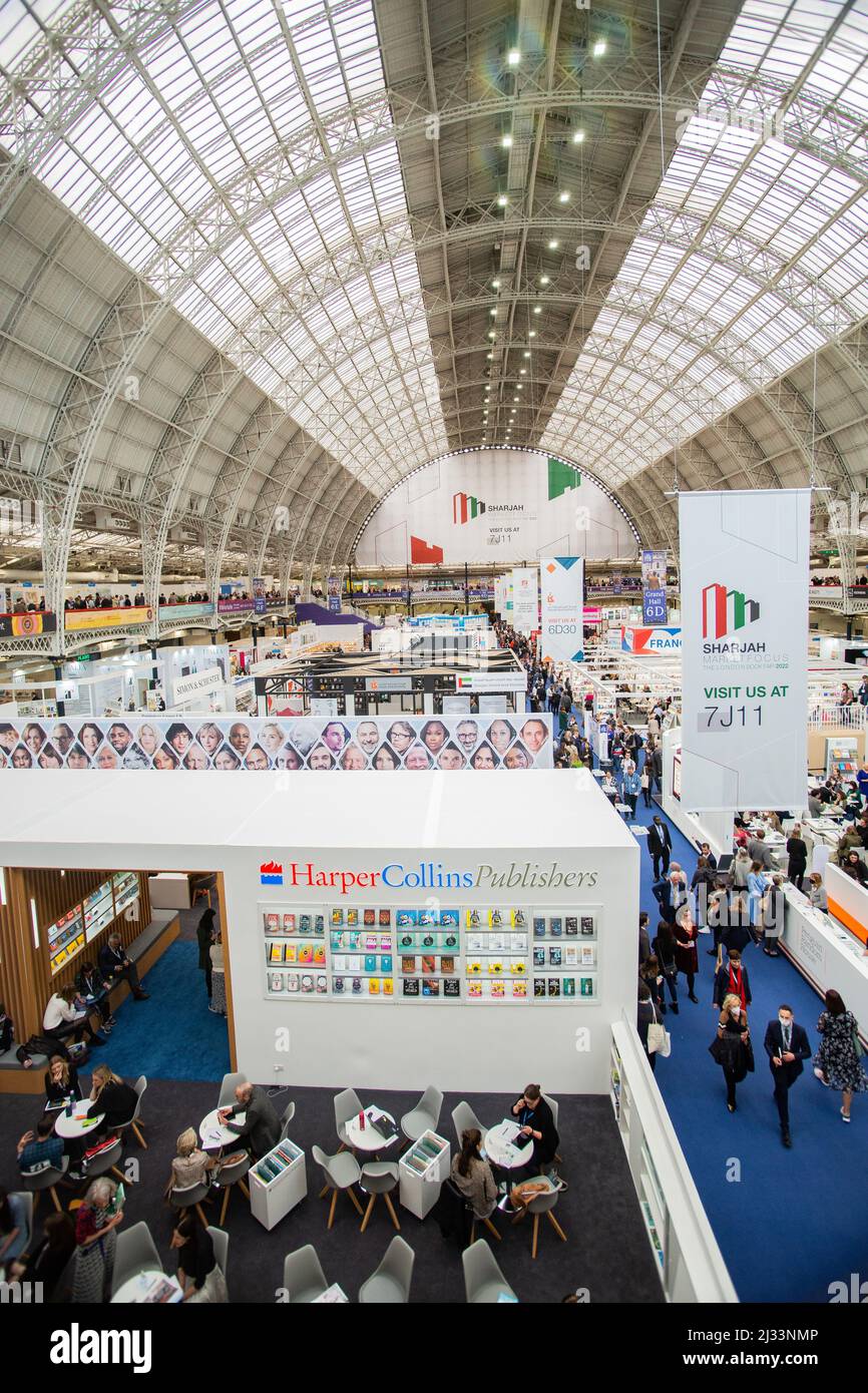 London, UK. 5th Apr, 2022. London Book Fair Returns to Olympia. The London  Book Fair's first day offered endless delights for bookworms of all  descriptions with displays from Ukraine and Sharjah with