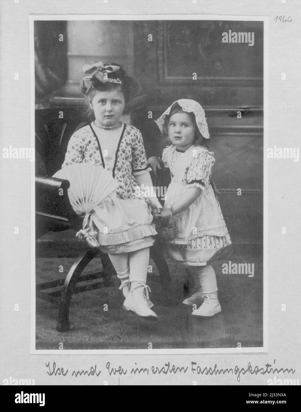 Ilse und Iver in ersten Faschingskastin. Eva Braun's Photo Albums, ca. 1913 - ca. 1944. These albums are attributed to Eva Braun (four are claimed by her friend Herta Schneider, nee Ostermeyer) and document her life from ca. 1913 to 1944. There are many photographs of Eva, her sisters and their children, Herta Schneider and her children, as well as photographs of Eva's vacations, family members and friends. Included also are photographs taken by and of Eva Braun at Hitler's chalet Berghof (or Kehlstein), photographs of Hitler and his entourage, visitors to Berghof and the scenery around Bercht Stock Photo