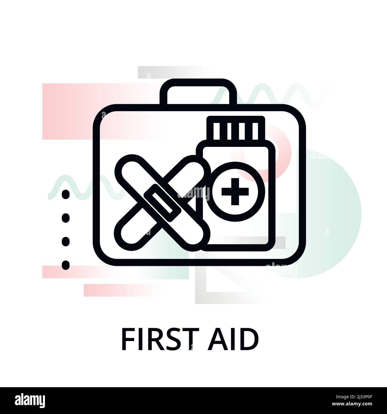 Modern flat editable line design vector illustration, concept of first aid icon on abstract background, for graphic and web design Stock Vector