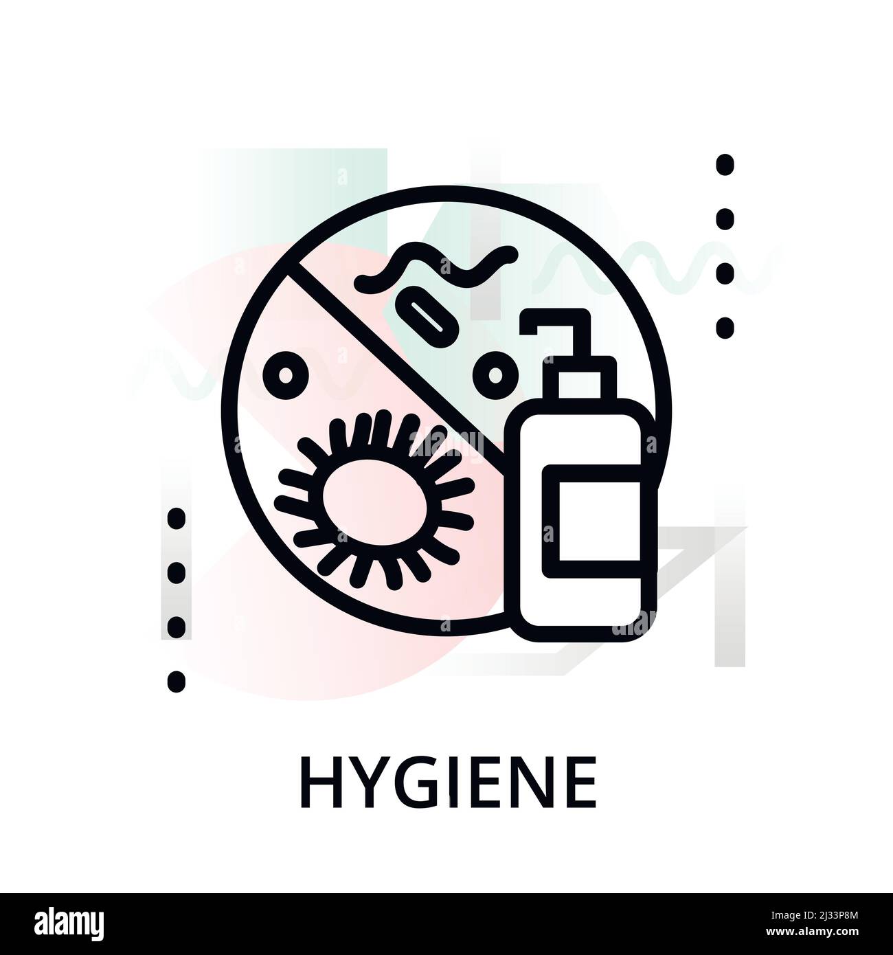 Modern flat editable line design vector illustration, concept of hygiene icon on abstract background, for graphic and web design Stock Vector