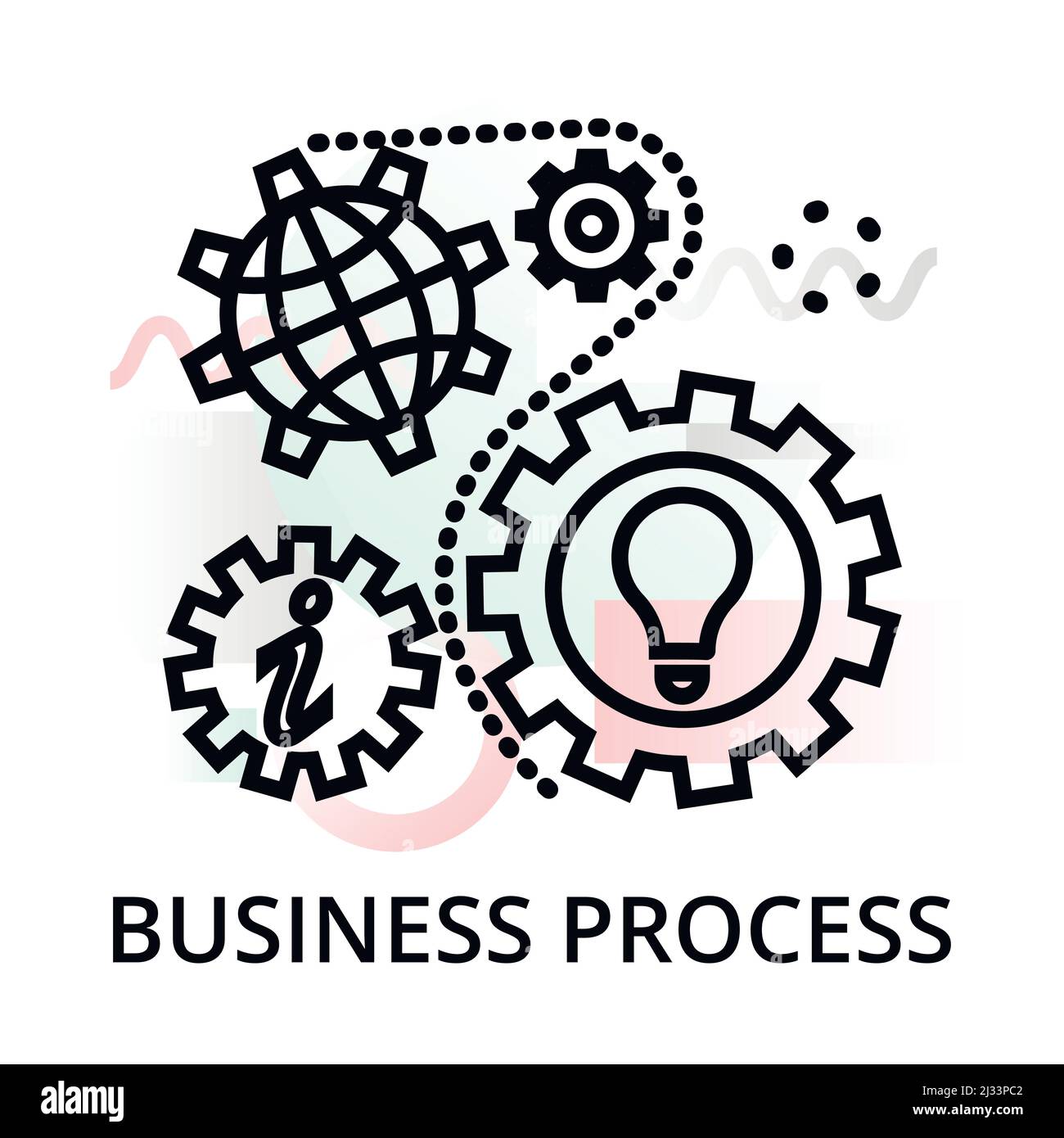 Business process icon on abstract background from startup set, modern editable line vector illustration, for graphic and web design Stock Vector