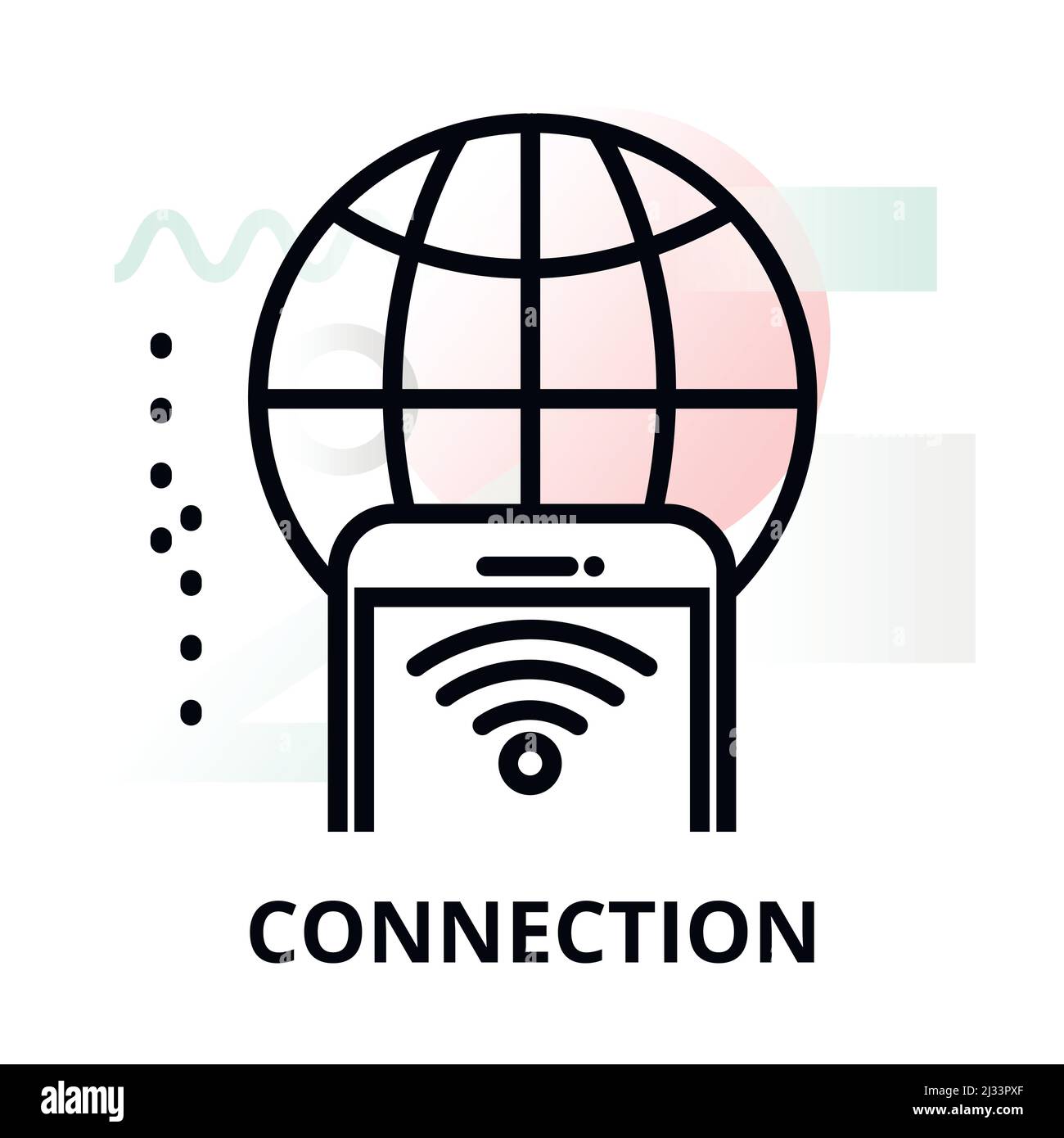 Modern flat thin line design vector illustration, concept of connection ...