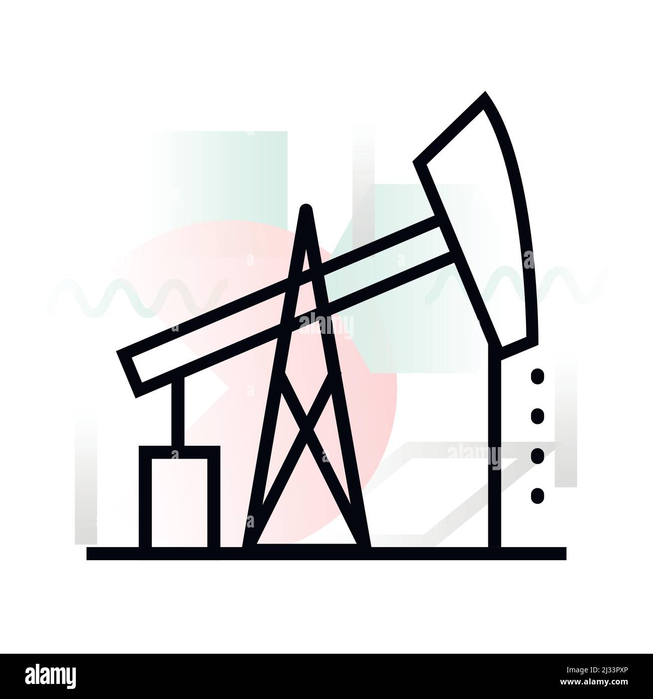 Concept icon of oil and gas production with abstract background, modern thin line design vector illustration for graphic and web design Stock Vector