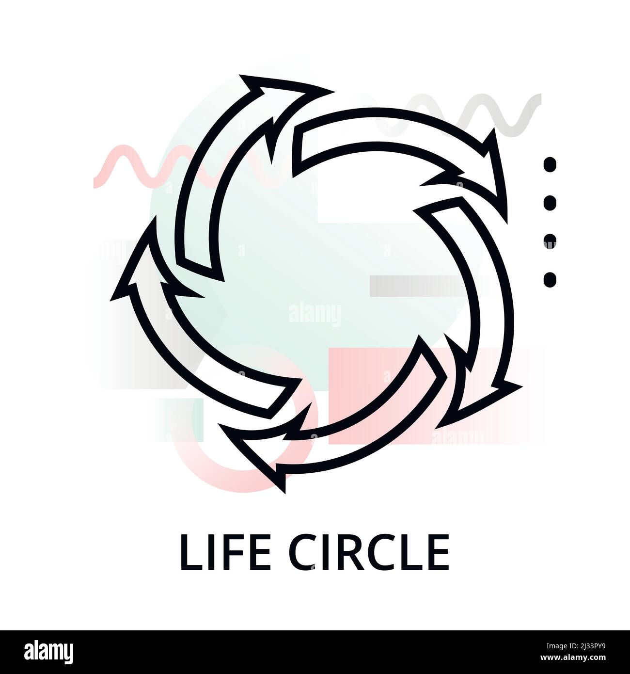 Life circle icon on abstract background from startup set, modern editable line vector illustration, for graphic and web design Stock Vector
