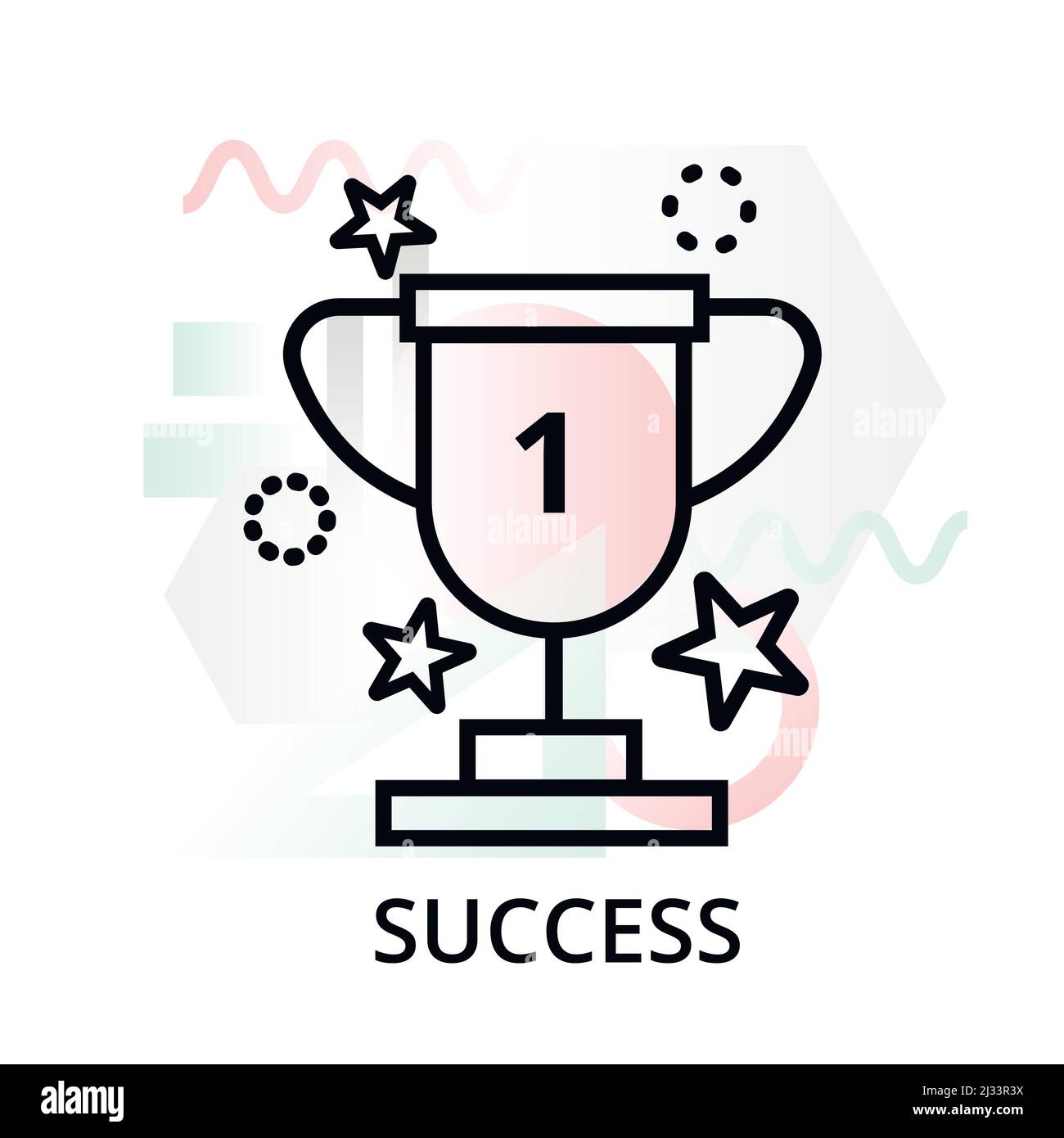 Success icon on abstract background from startup set, modern editable line vector illustration, for graphic and web design Stock Vector