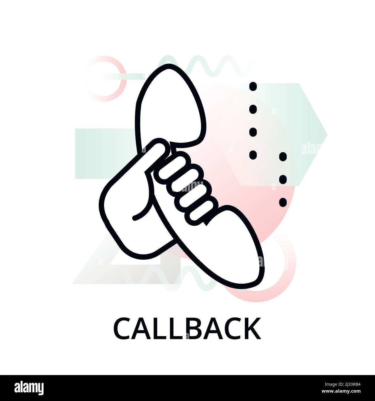 Modern editable line vector illustration, callback icon on abstract ...
