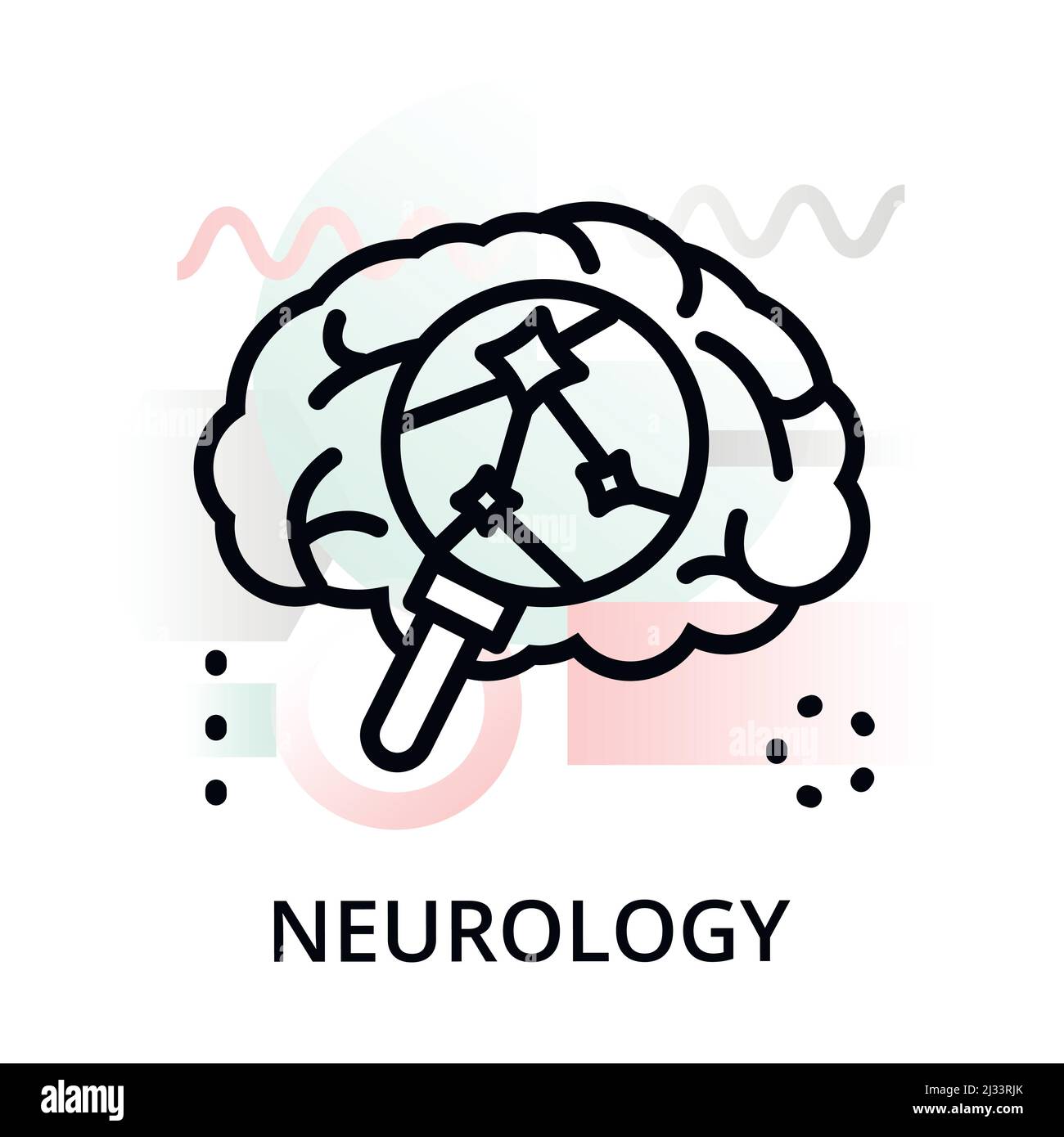 Modern flat editable line design vector illustration, concept of neurology icon on abstract background, for graphic and web design Stock Vector