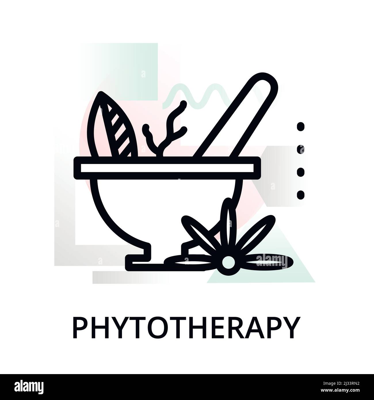 Modern flat editable line design vector illustration, concept of phytotherapy icon on abstract background, for graphic and web design Stock Vector