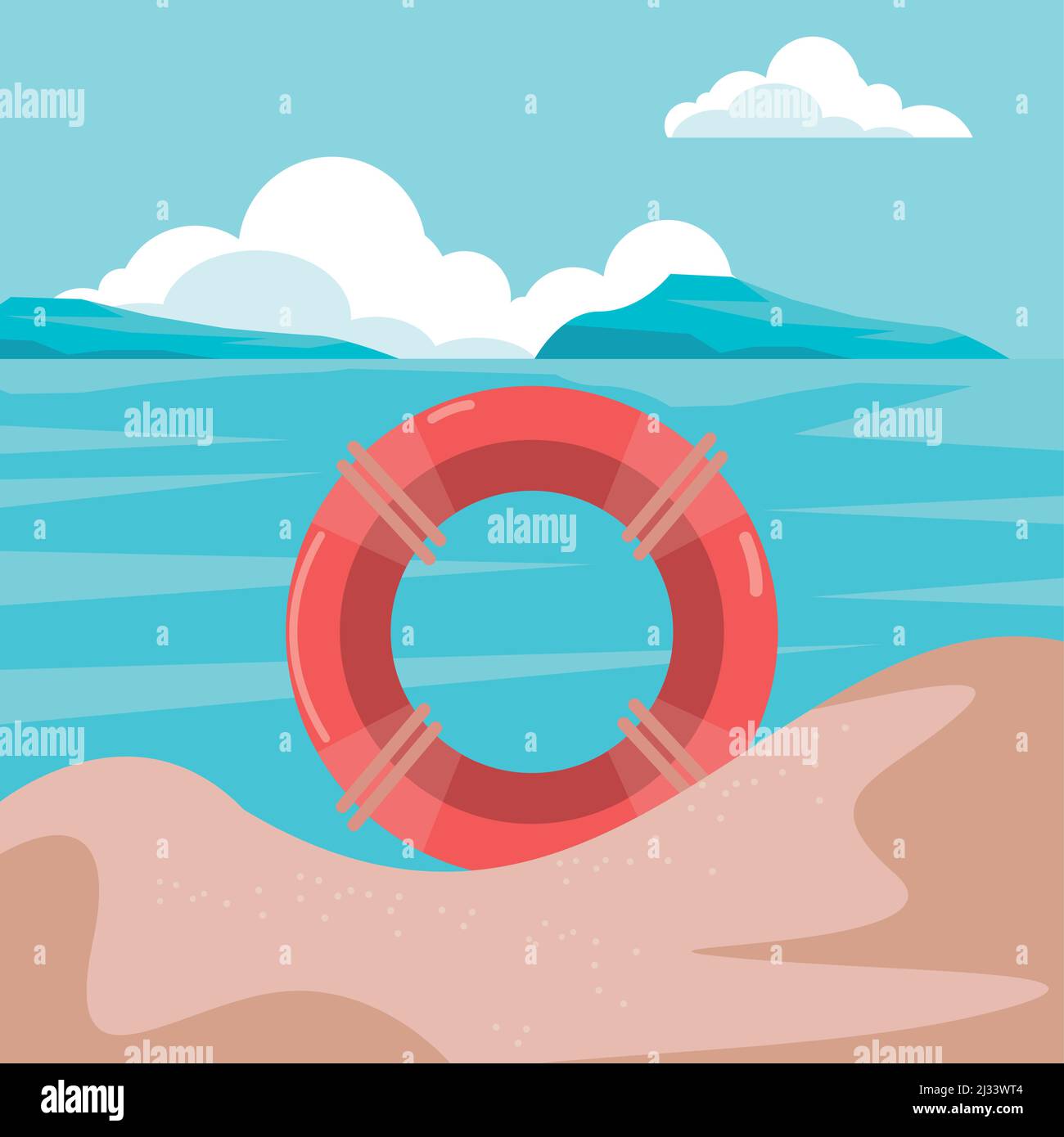 beach with float Stock Vector Image & Art - Alamy