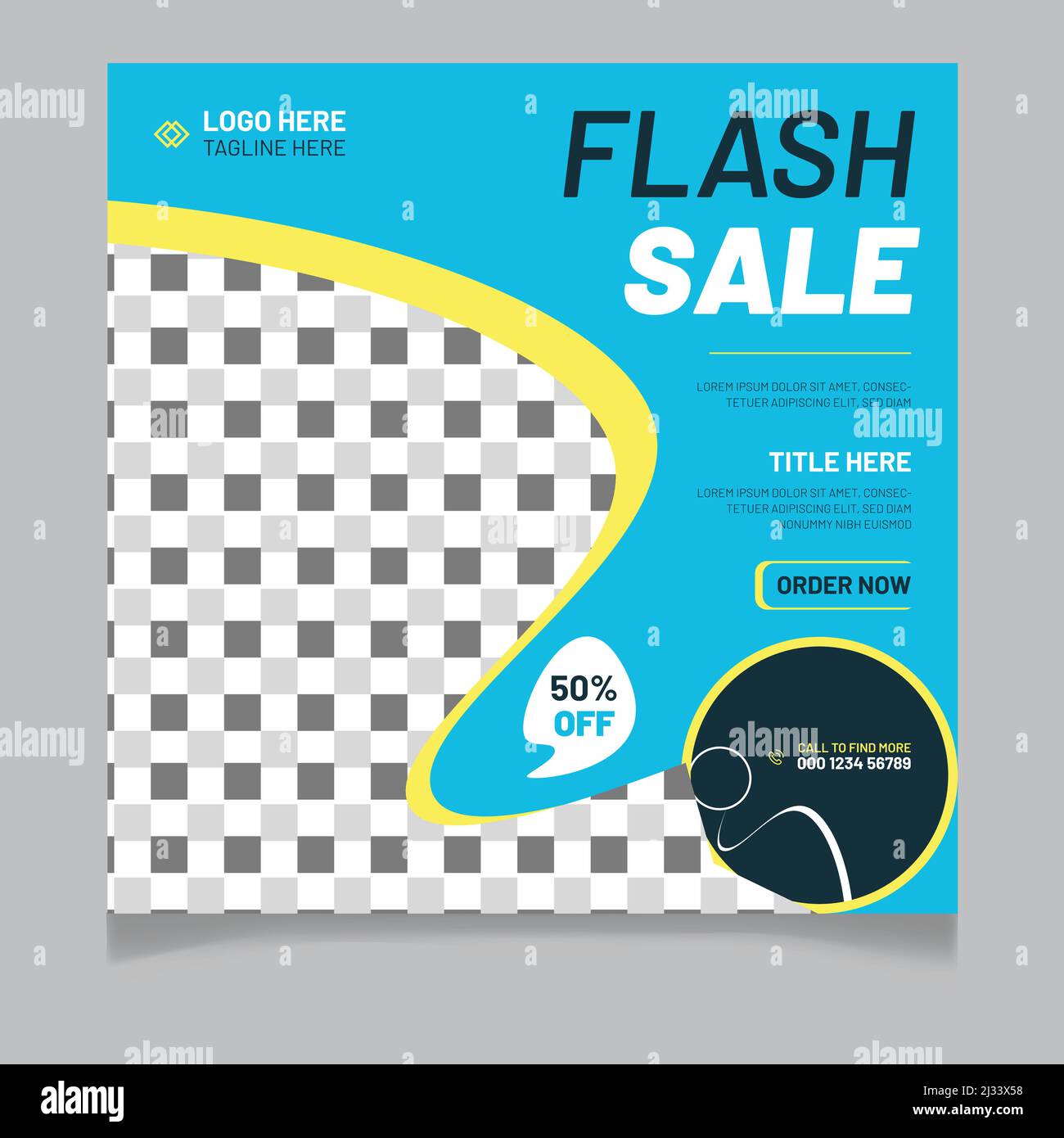 Flash sale social media post template Stock Vector