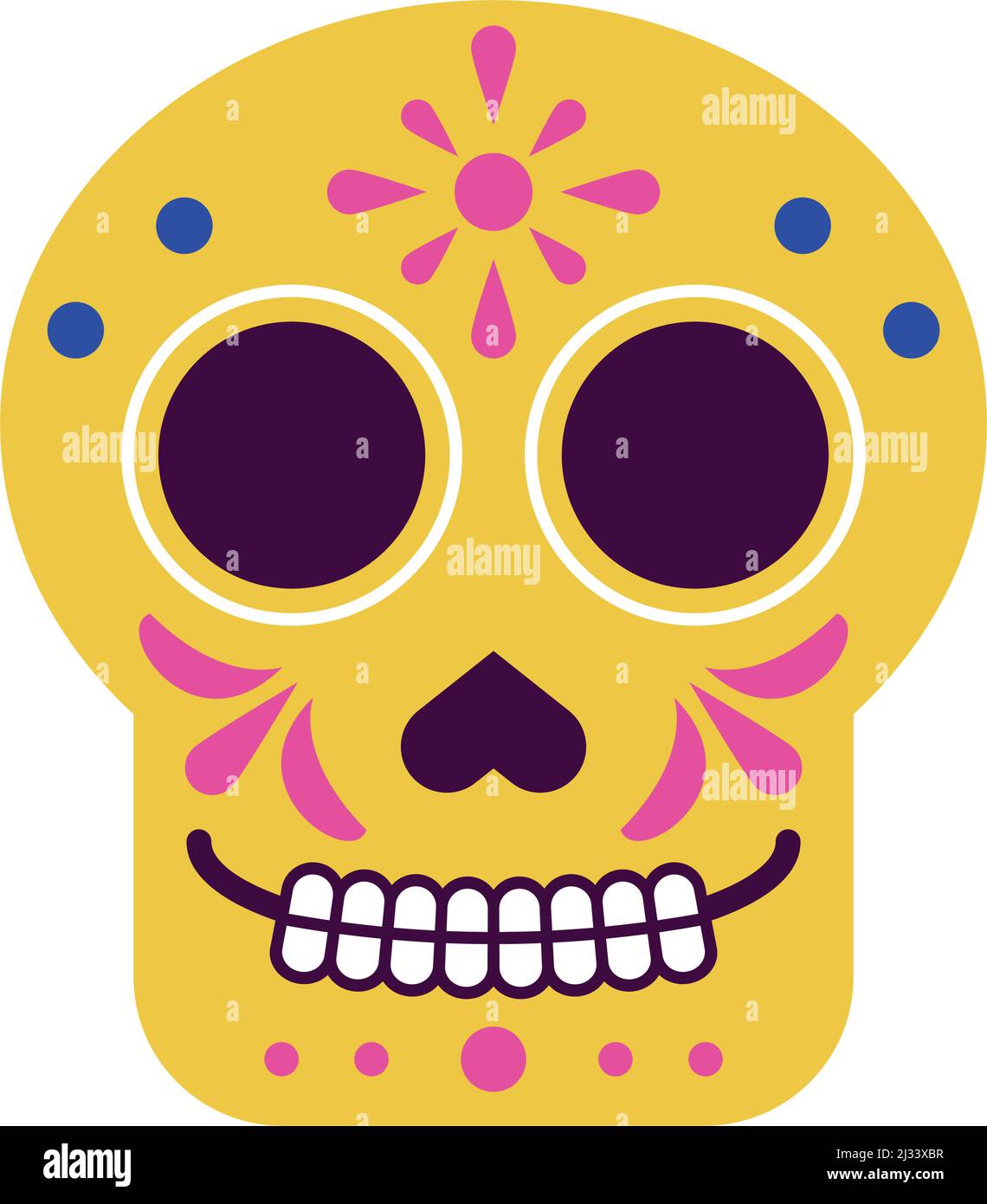 Traditional mexican painted skull Stock Vector Images - Alamy