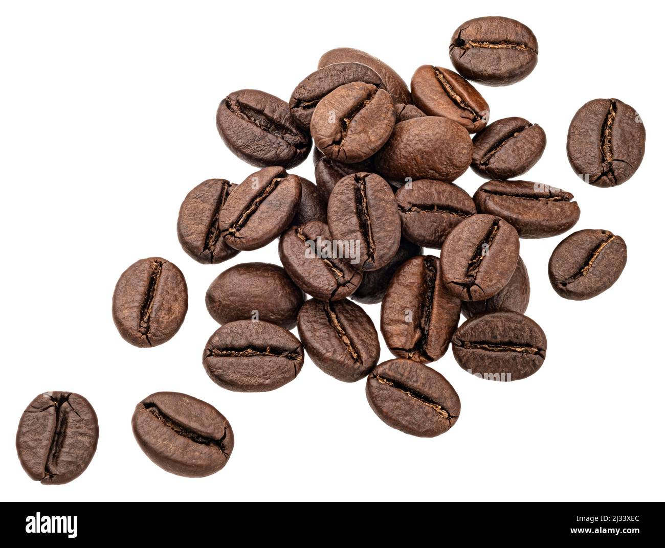 Roasted coffee beans isolated on white background Stock Photo - Alamy