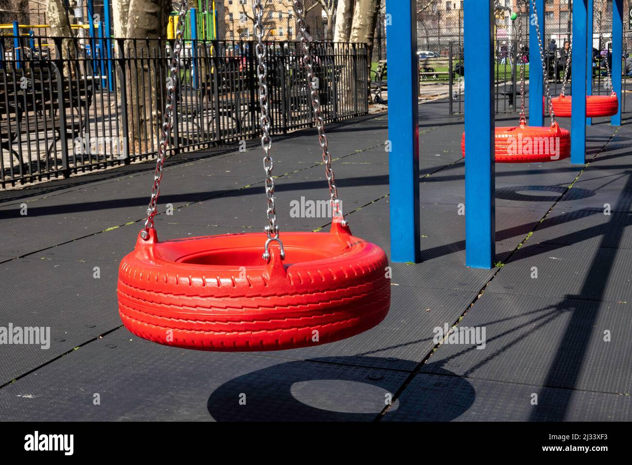 St. Varten Park has a public playground and is located above the Midtown Tunnel in New York City, USA  2022 Stock Photo