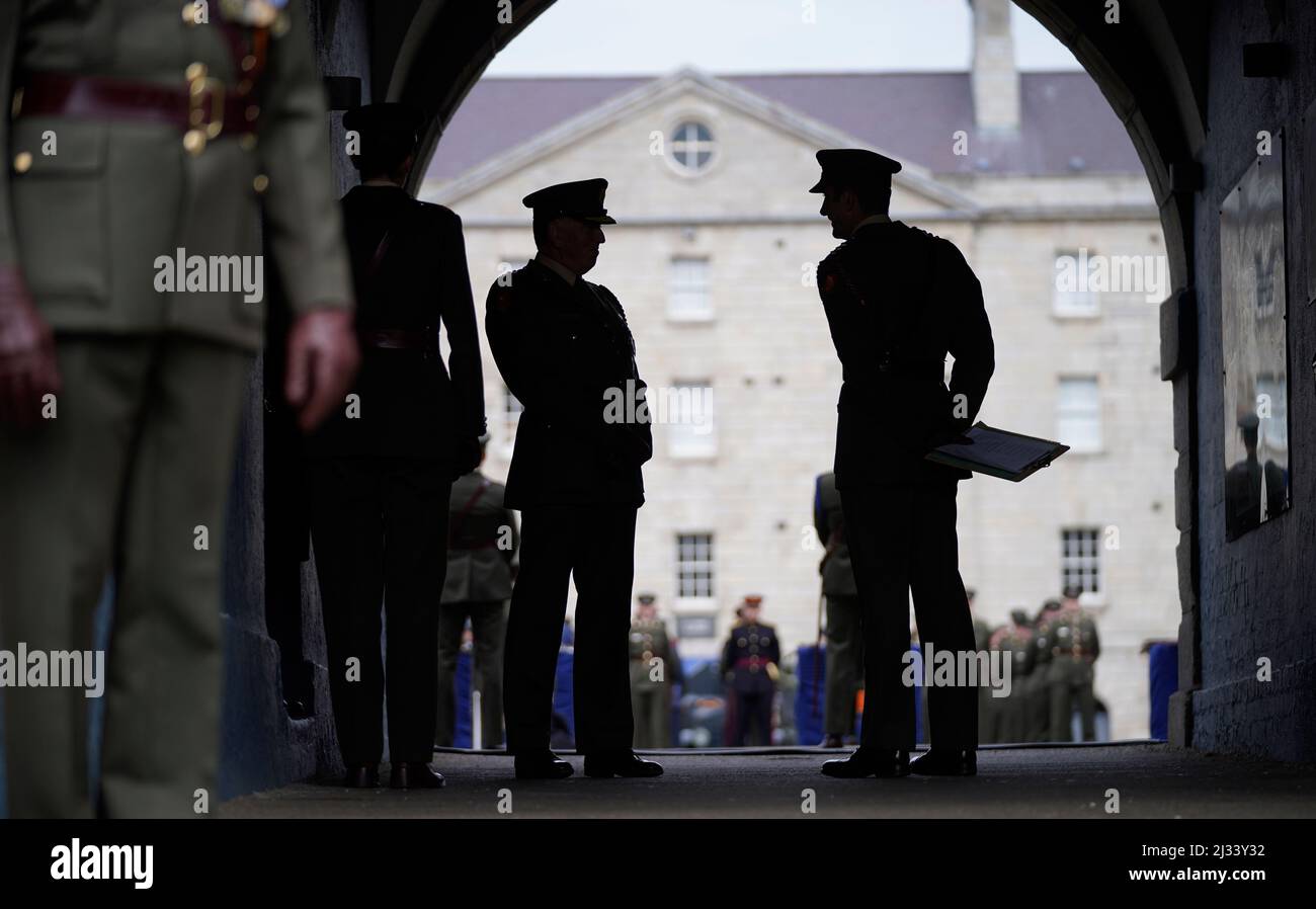 Army officers watch the Commissioning Ceremony of the 97th Cadet Class