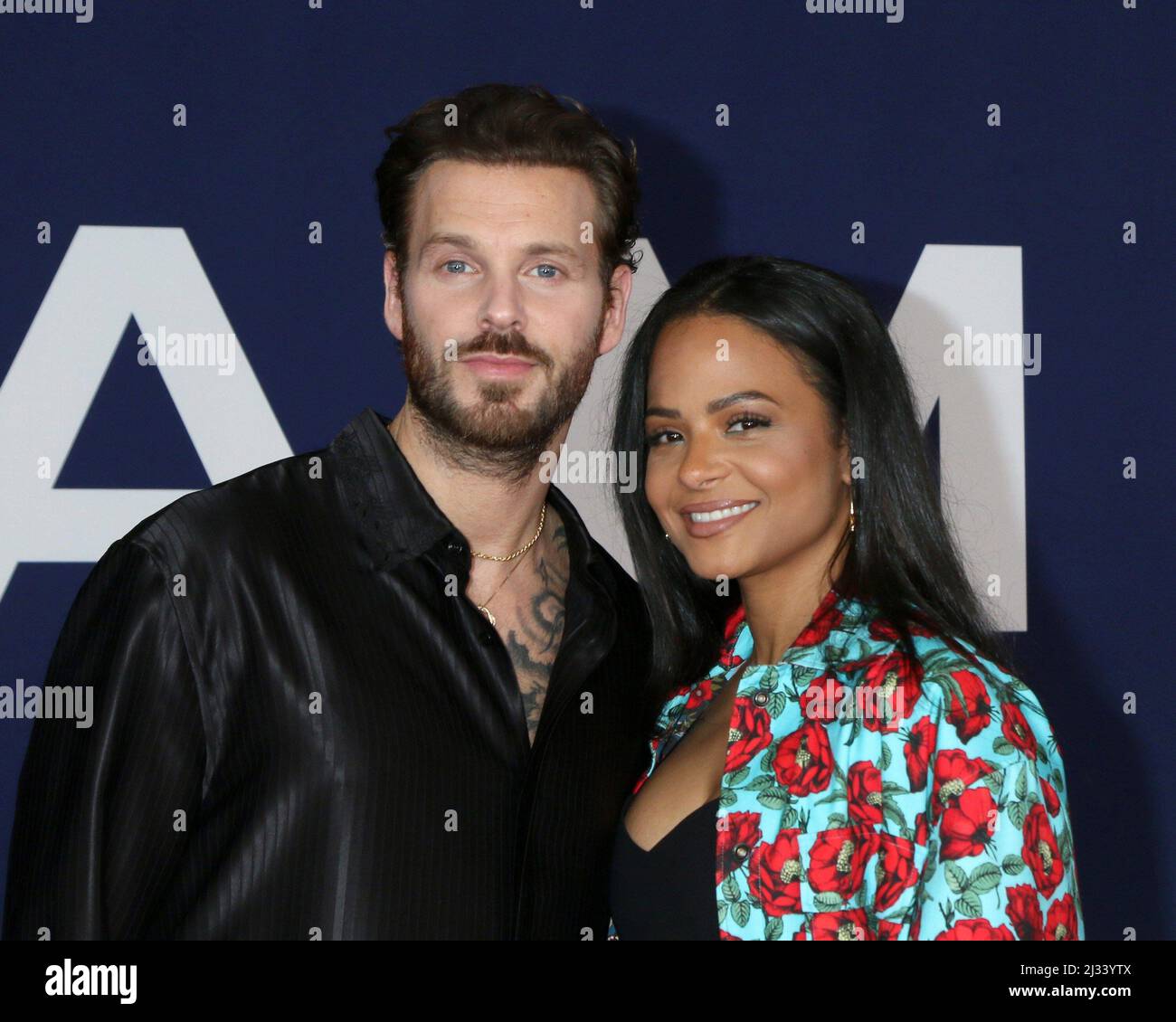 Los Angeles, CA. 4th Apr, 2022. Matt Pokora, Christina Milian at arrivals for AMBULANCE Premiere, The Academy Museum of Motion Pictures, Los Angeles, CA April 4, 2022. Credit: Priscilla Grant/Everett Collection/Alamy Live News Stock Photo