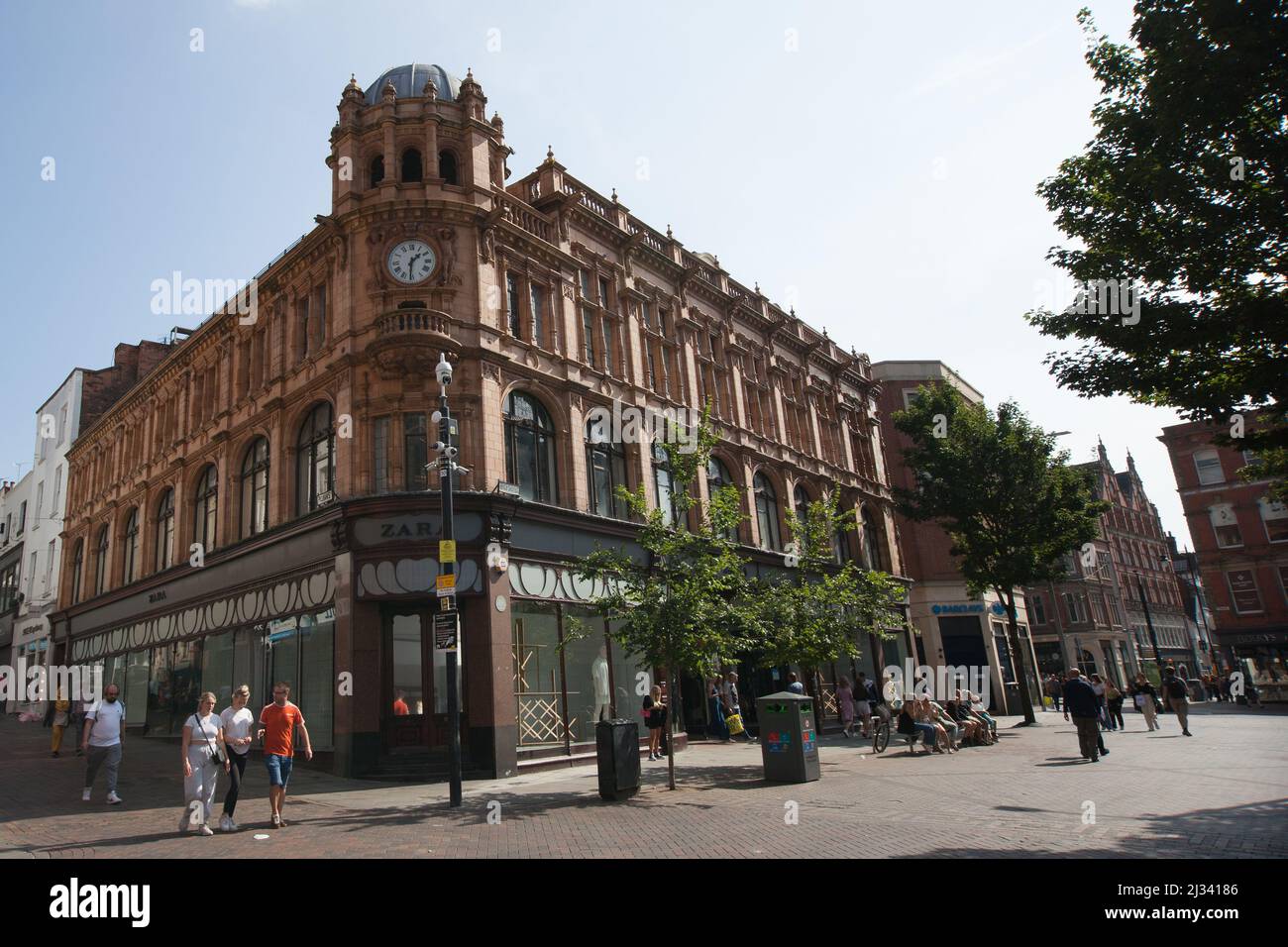 The Zara clothing store on the High Street in Nottingham in the UK