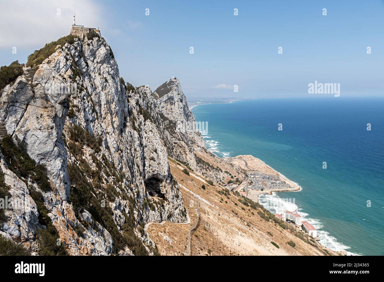 Rock of Gibraltar from summit ridge Stock Photo