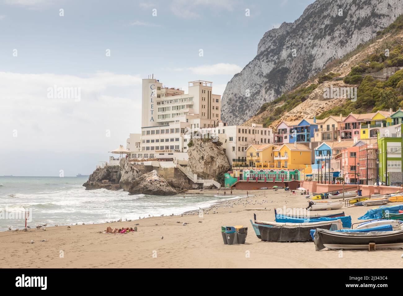 Catalan Bay Beach, Gibraltar Stock Photo