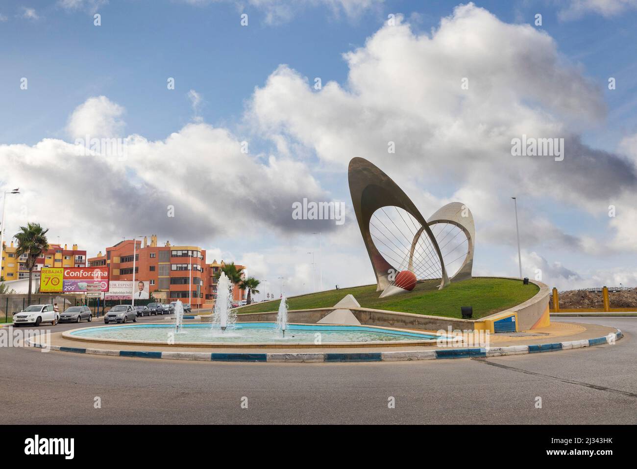 Artwork on roundabout, La Linea de la Concepcion, Spain Stock Photo