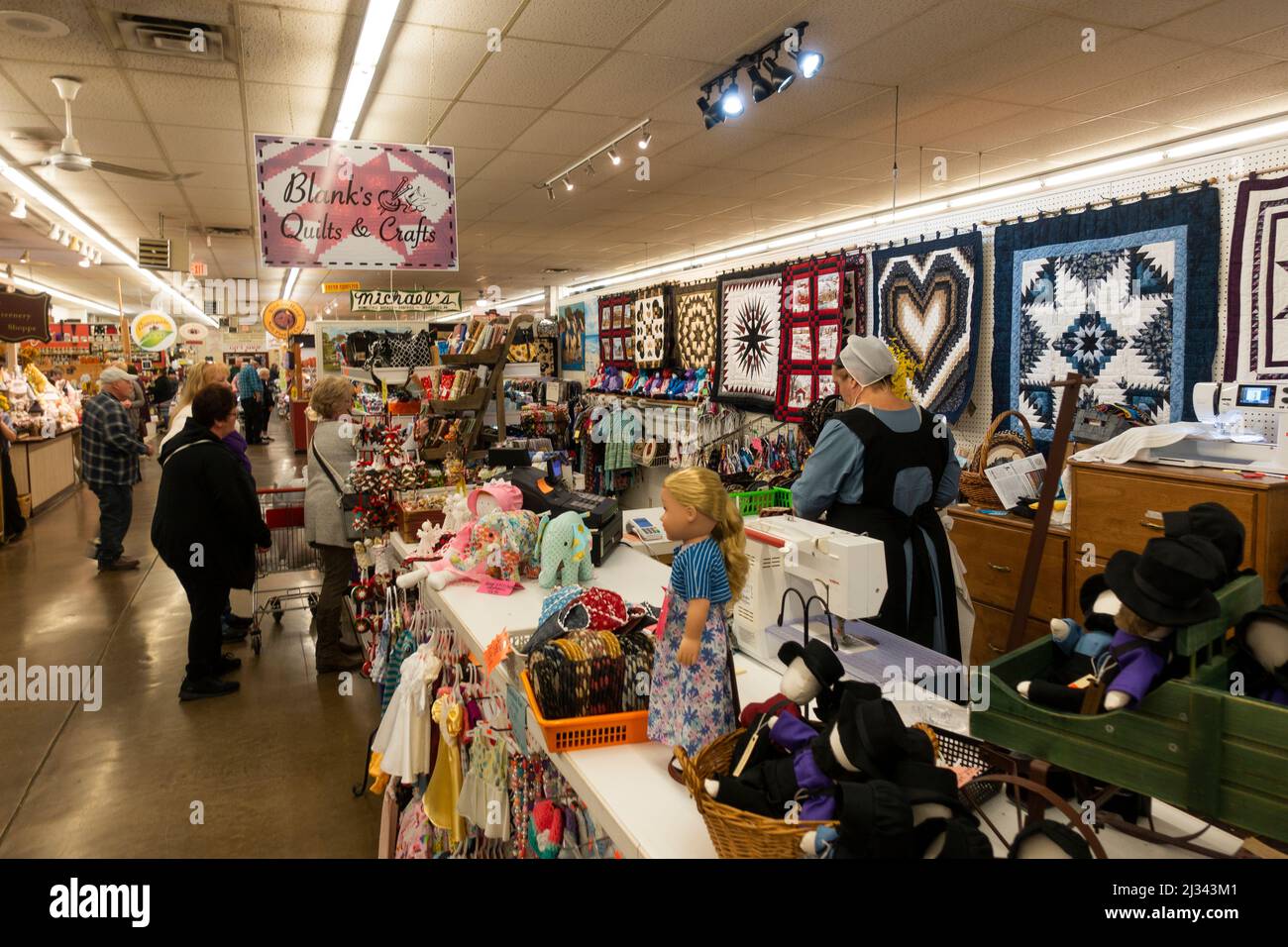 Blanks Quilts and Crafts vendor at Bird in Hand Farmers Market PA Stock