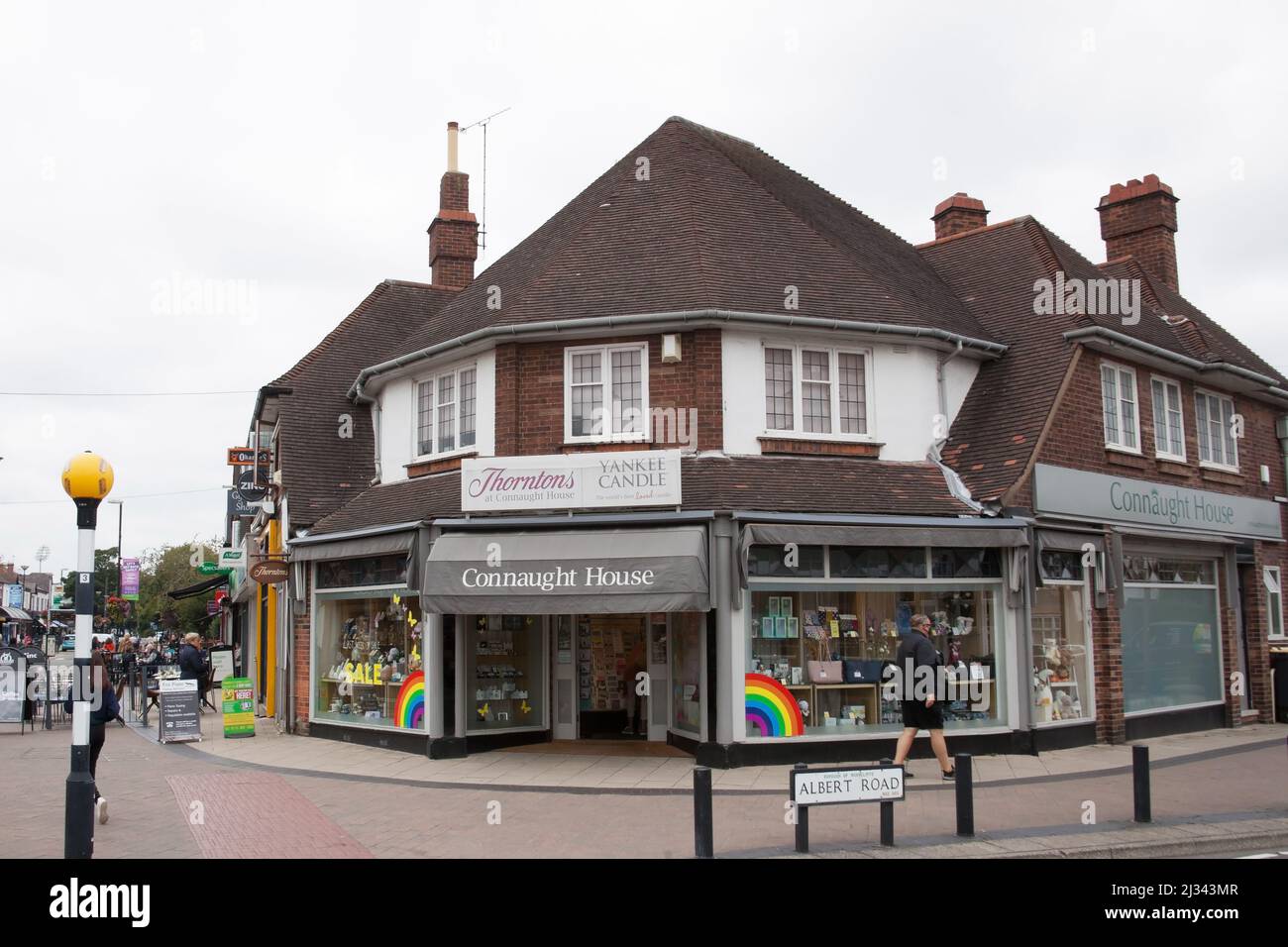 Shoppers on the High Street in West Bridgford, Nottingham in the UK Stock Photo