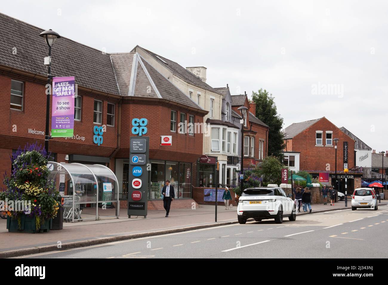 Shoppers on the High Street in West Bridgford, Nottingham in the UK Stock Photo