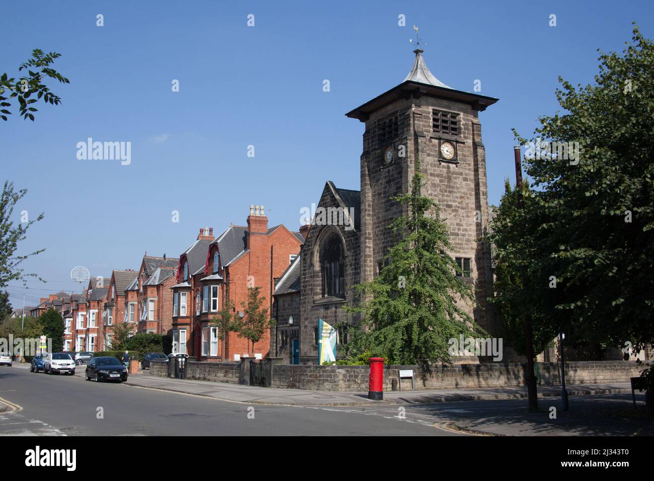 Views along Patrick Road in West Bridgford with the Methodist Church in