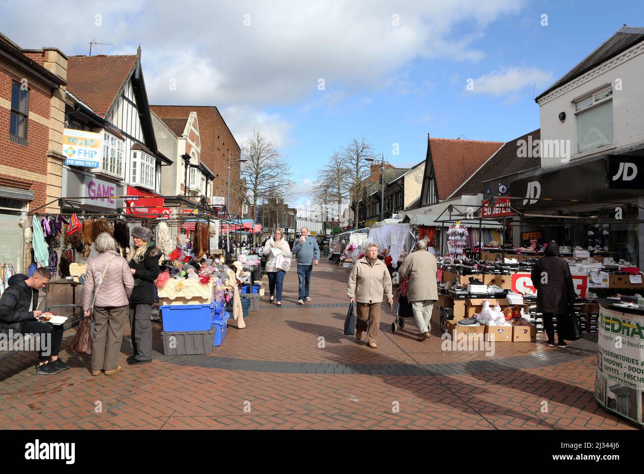 Worksop town centre in Nottinghamshire. Stock Photo